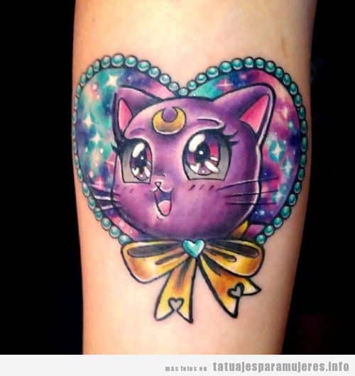 Tatuajes Sailor Moon gato Luna