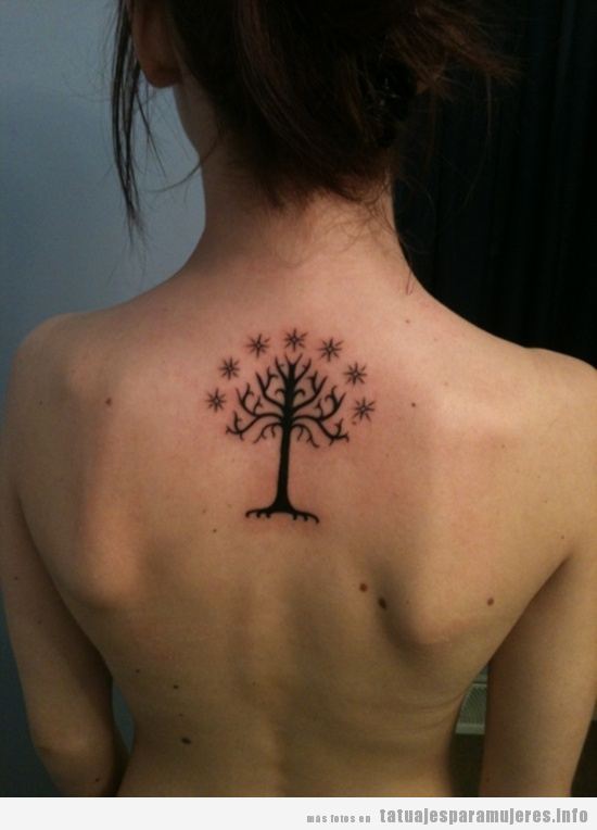 Tatuaje mujer El señor de los anillos, árbol blanco Gondor