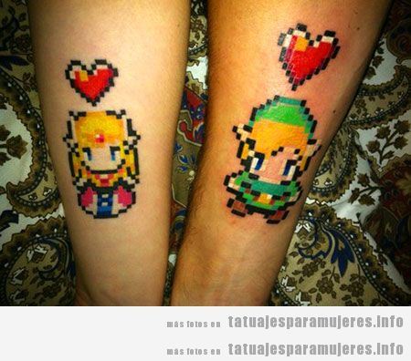  Tatuaje friki del videojuego Zelda para mujer