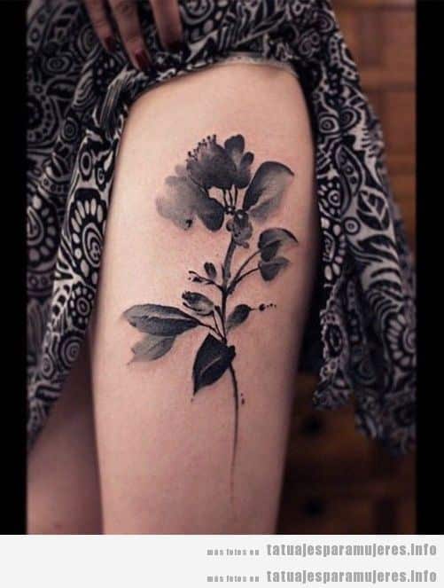 Diseño de tatuajes oscuros y góticos para mujer, flores negras 3
