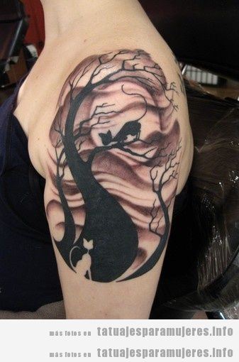Diseño de tatuajes oscuros y góticos para mujer, árbol 3