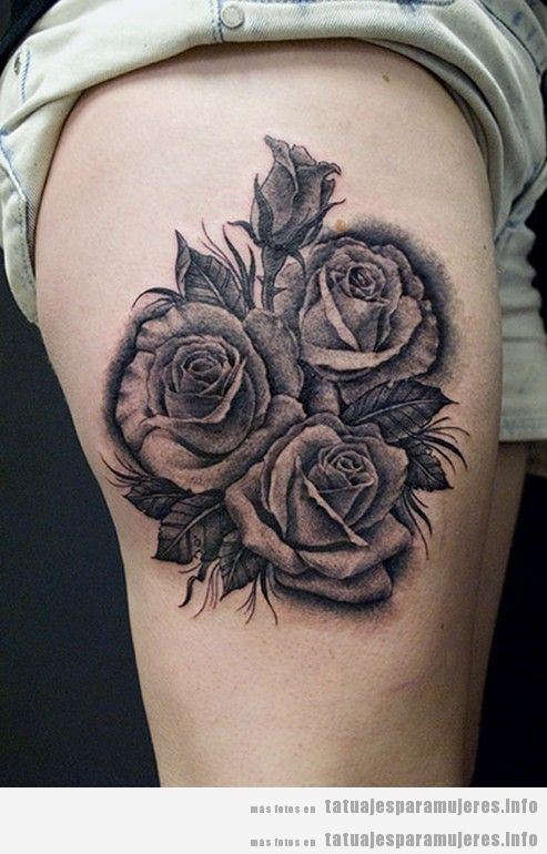 Diseño de tatuajes oscuros y góticos para mujer, flores negras 2
