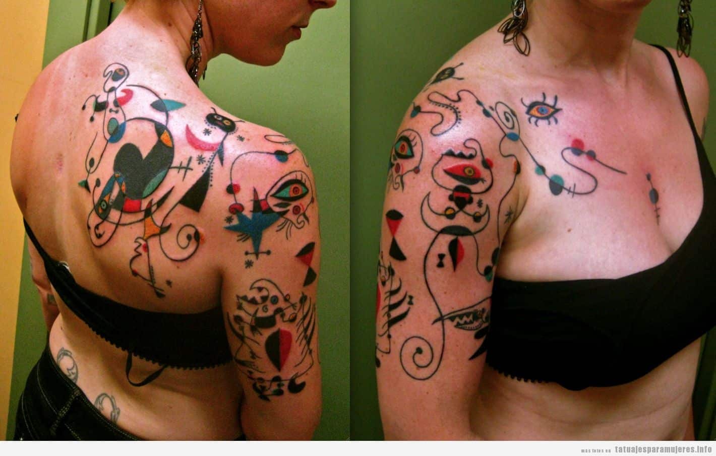 Tatuaje inspirado en obra de arte de Miró