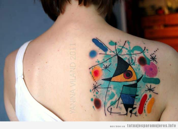 Tatuaje inspirado en obra de arte de Miró 2