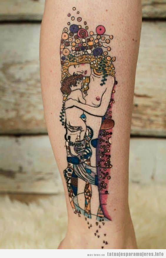 Tatuaje inspirado en obra de arte de Klimt