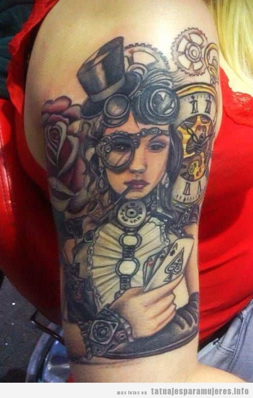 Tatuajes steampunk mujeres 