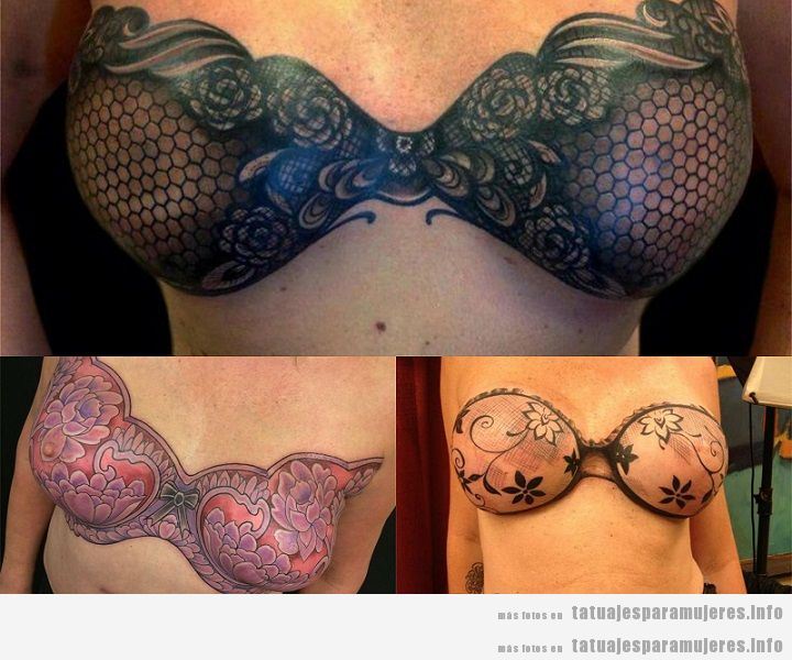 Tatuajes pecho tras mastectomía, diseño de sostén