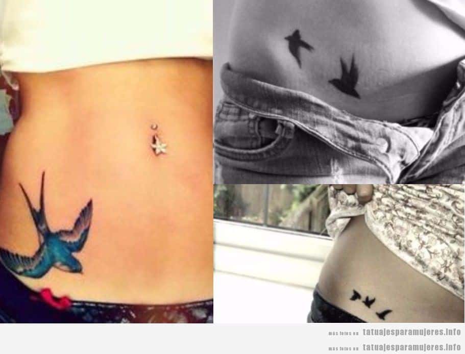 Tatuajes para mujer en la cadera, pájaros