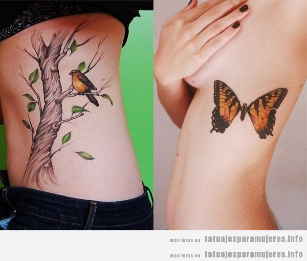 Tatuajes para mujeres en el costado. animales 2