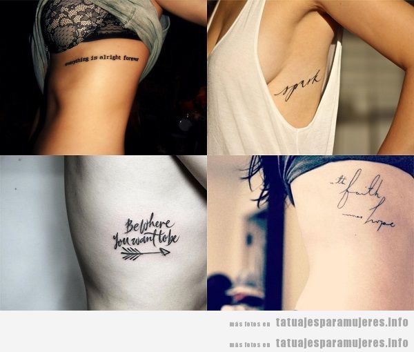 Tatuajes para mujeres en el costado con frases
