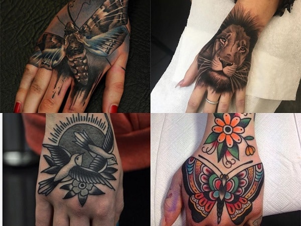 Tatuajes en la mano para mujer diseño de animales