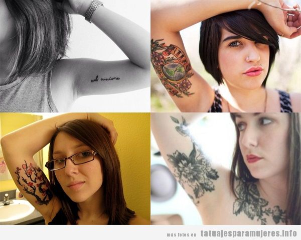 Tatuajes mujer brazo bíceps interior