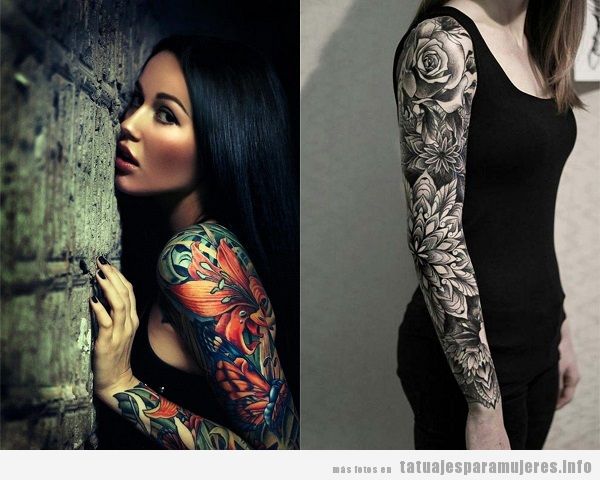 Tatuajes mujer brazo entero o manga 2
