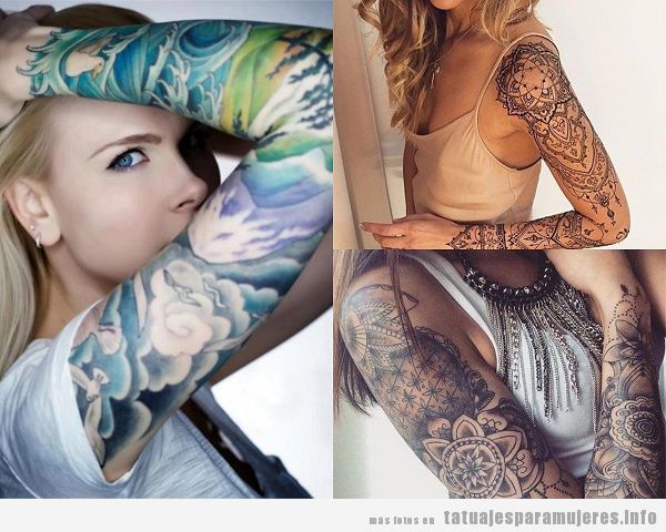 Tatuajes mujer brazo entero o manga 2