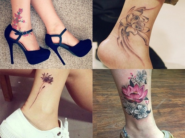 Tatuajes para mujer en el tobillo flores