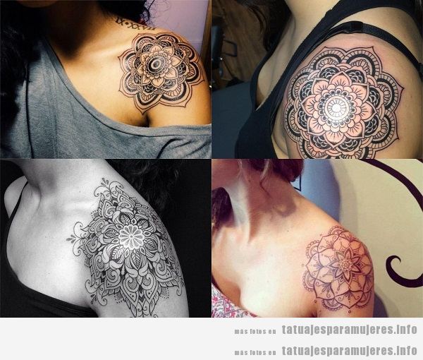 Tatuajes para mujeres en el hombro mandalas