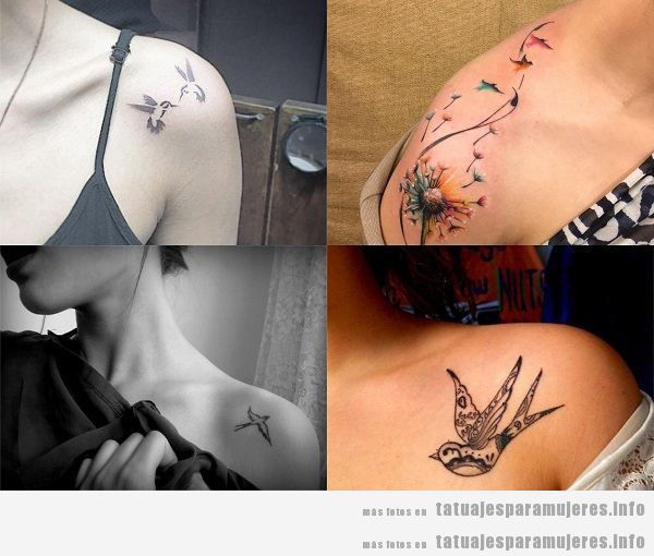 Tatuajes para mujeres en el hombro, pájaros