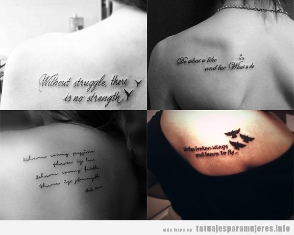 Tatuajes para mujer en el omóplato frases