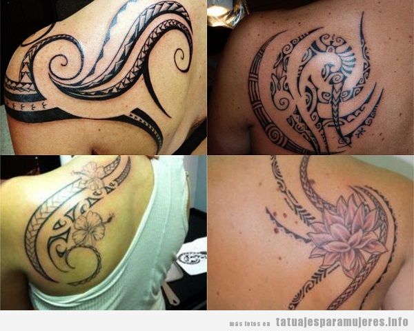 Tatuajes para mujer en el omóplato maoríes