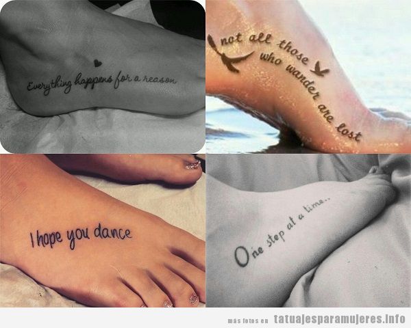 Tatuajes para mujer en el pie con frases