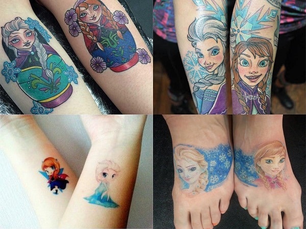 Tatuaje amigas Elsa y Anna de Frozen