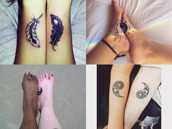 Tatuaje amigas símbolo yin yang
