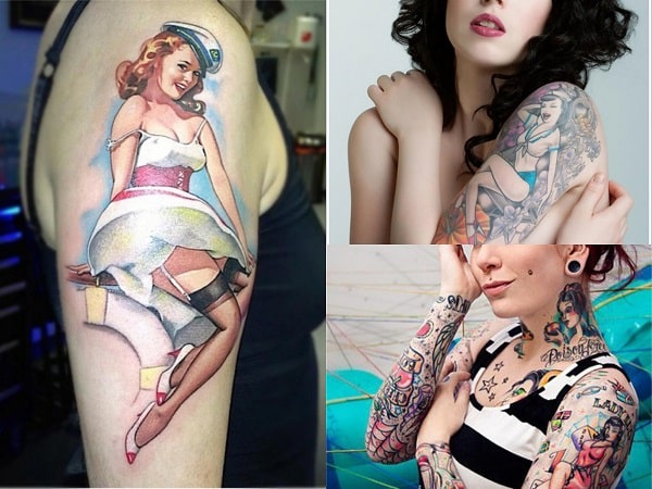 Tatuajes pin-up para mujeres en el brazo 2