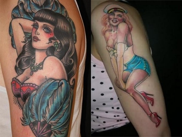 Tatuajes pin-up para mujeres en el brazo