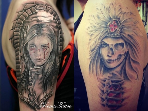 Tatuajes mujeres guerreras en el brazo