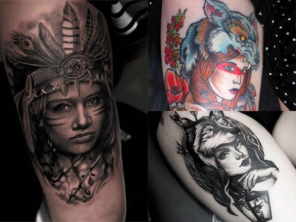 Tatuajes mujeres guerreras en el muslo 3