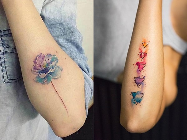 Tatuajes acuarela mujer antebrazo