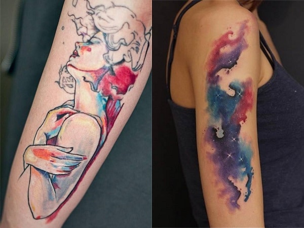 Tatuajes acuarela mujer brazo