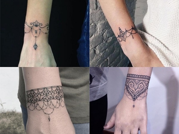 Tatuajes brazaletes lámpara de araña para mujer