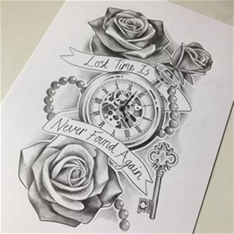 Dibujos a lápiz para tatuajes, brújula y rosas