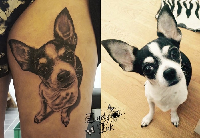 Tatuaje mascota perro gracioso