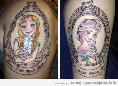 Tatuaje para hermanas, Elsa y Anna de Frozen
