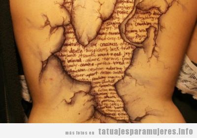 Tatuajes realistas efecto piel desgarrada para mujer
