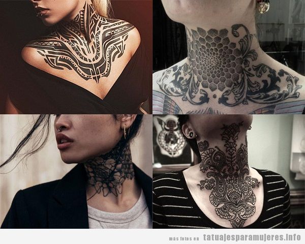 Tatuajes en el cuello entero para mujer