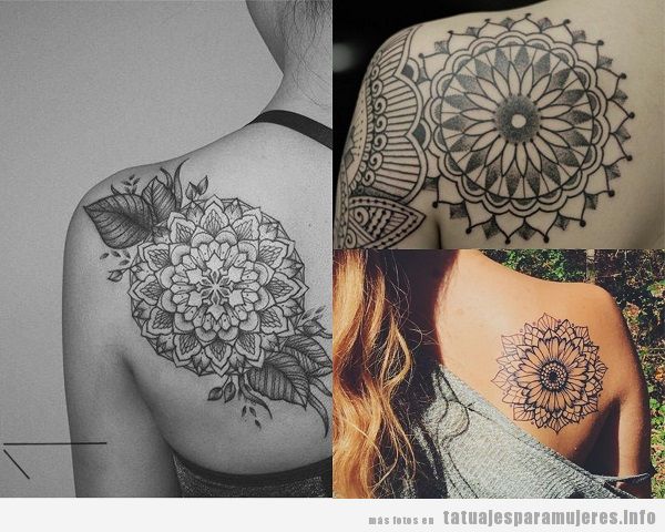 Tatuajes para mujer en el omóplato mandala