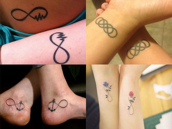 Tatuaje amigas símbolo infinito