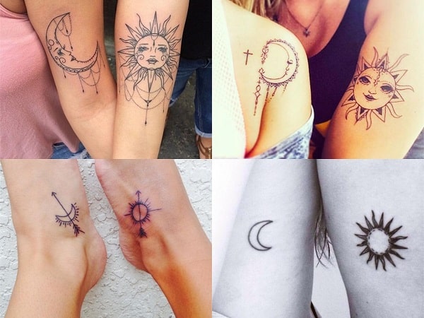 Tatuaje amigas sol y luna