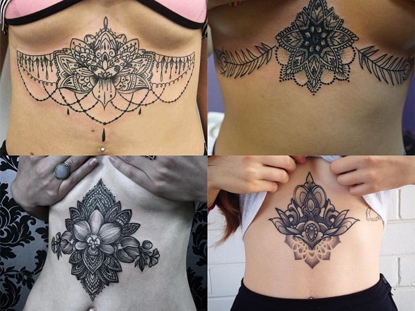 Tatuajes en el abdomen para mujer con mandalas